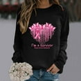 thumbnail image 5 of WREESH Women's Fall Pink Ribbon Sweatshirt Heart Graphic Long Sleeve Casual Top Breast Cancer Awareness Shirts Black, 5 of 5