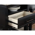 thumbnail image 6 of 6pc Gray Finish Counter Height Dining Room Set Table w Open Shelf Chairs, 6 of 7