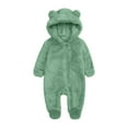 thumbnail image 3 of boobe Newborn Infant Baby Boys Girls Snowsuit Winter Coat Solid Bear Warm Fleece Hooded Footed Romper Jumpsuit Outfits, 3 of 5