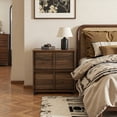thumbnail image 2 of LuxenHome 21.65” Walnut Nightstand & End Table with Two-Drawer Storage in Durable Manufactured Wood, 2 of 8