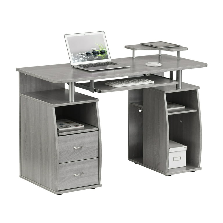 Techni Mobili Complete Computer Workstation Desk with Storage - Gray