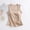 Khaki, variant on Women Sleeveless Tank Pajamas Summer Built In Chest Pads Loose Airy Sleepwear