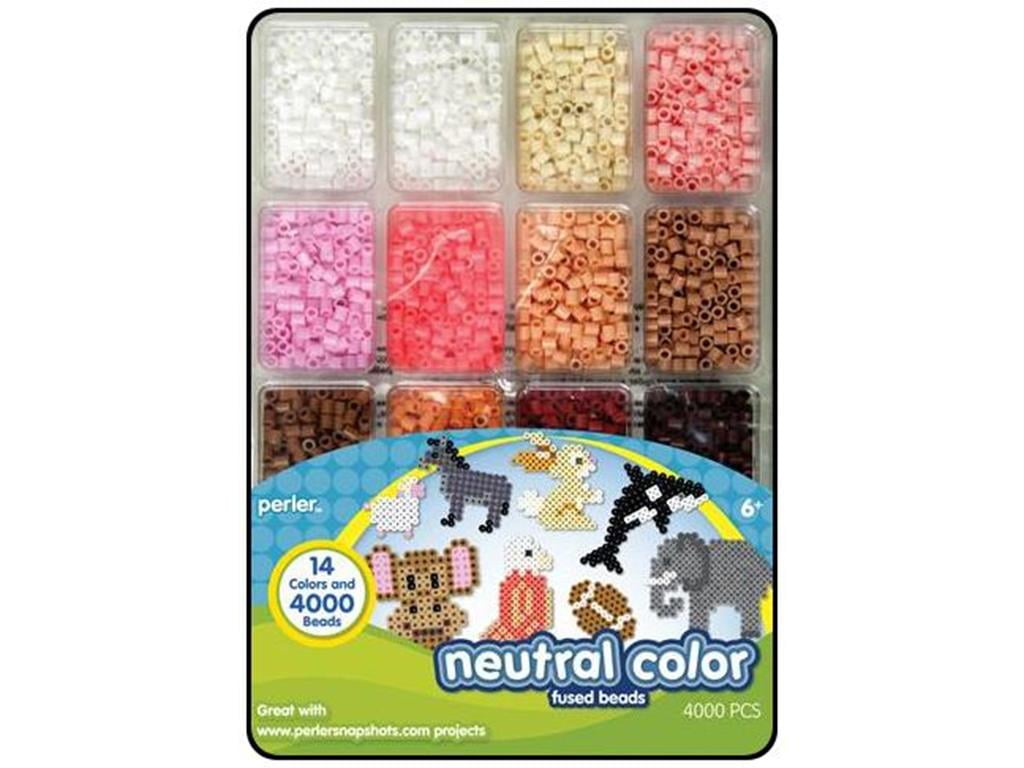 Perler Fuse Bead Tray, Neutral Color, 14 Colors and 4000 Pieces