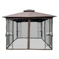 thumbnail image 5 of Hassch 10x10FT Outdoor Patio Gazebo Canopy Tent With Detachable Mosquito Net Suitable for Lawn, Garden, Backyard and Deck, Brown Top, 5 of 10