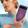 thumbnail image 4 of ELEHOLD Case for Google Pixel 6a,Business PU Leather Stand Case with Card Holder & Ring Holder,Deeppurple, 4 of 7