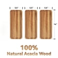 thumbnail image 2 of Acacia Wood Serving Trays, Set of 3 Wooden Serving Platters for Home Decor, Food, Cheese, Fruit, Vegetables, Charcuterie, Appetizer Serving Tray(11.8 x 5.1 x 0.78 inches), 2 of 6