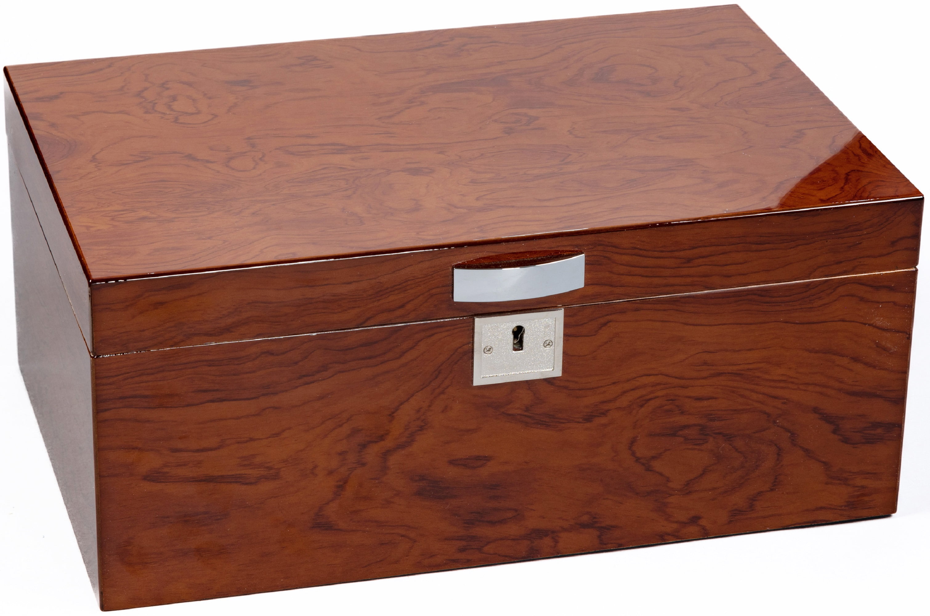 Princeton Bubinga Cigar Humidor - High Gloss Bubinga Finish - Capacity: 130