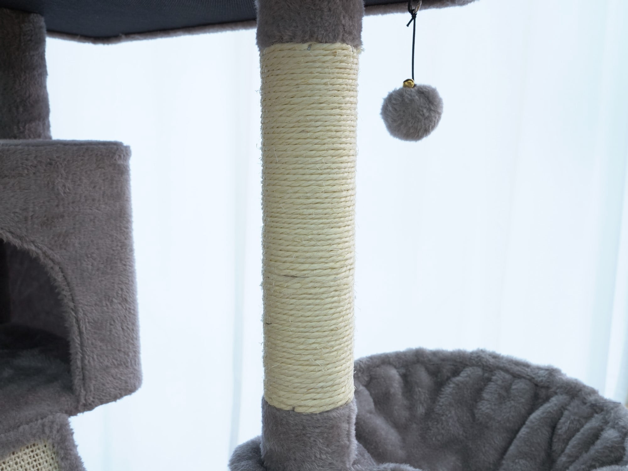 Vibrant Life Heavy Duty 8-Level 66" Cat Tree with Two Condos, Scratching Ramps, and Hammocks, Light Gray