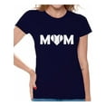 thumbnail image 1 of Awkward Styles Women's Baseball Mom Heart Graphic T-shirt Tops White Heart Mother's Day Gift, 1 of 4