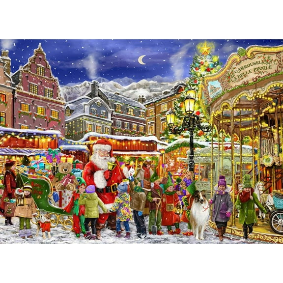 Vermont Christmas Company Christmas Carousel Jigsaw Puzzle 1000 Piece