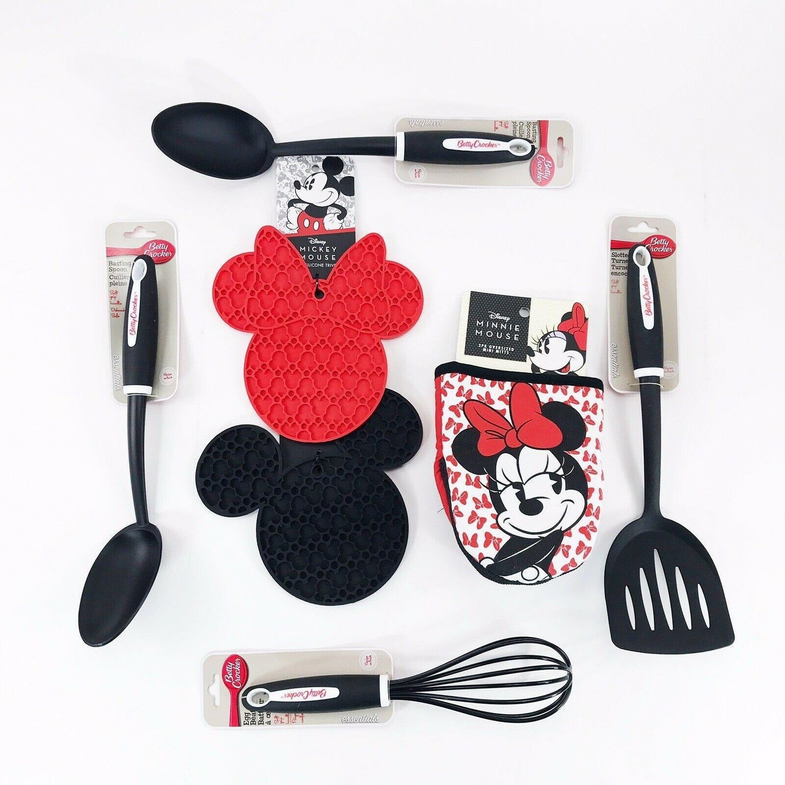 Disney Kitchen Gift Set Oven Mitts Utensils Minnie Mouse Cook Mom