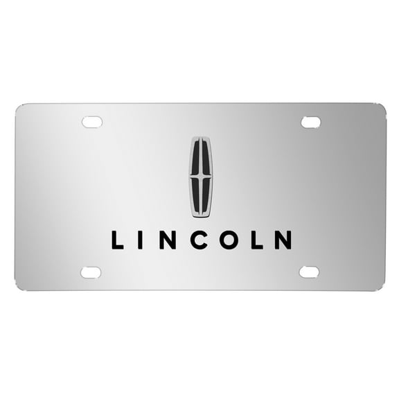 Lincoln 3D Dual Logo Mirror Chrome Stainless Steel License Plate