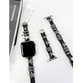 BINUFF Punk Stars Charms Double Loop Slim Leather Watch Band For Apple