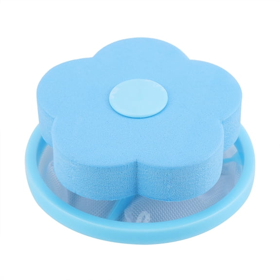 YAHHU Flower‑Shaped Washing Machine Hair Remover – Lightweight Blue Mesh Bag & Filter for Easy Laundry Cleaning