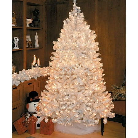 7 5 pre lit crystal white medium artificial christmas 7 5 pre lit crystal white medium artificial christmas