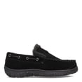 thumbnail image 3 of Clarks Venetian Suede Fur Lined Slip On Casual Loafer Moccasin Slippers (Black Premium Suede/Shearling, 11), 3 of 5