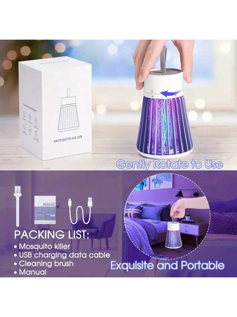 Electric LED Mosquito Killer Lamp for Indoor Use, Effectively Eliminates Mosquitoes, Flies, and Other Flying Insects, Includes Cleaning Brush
