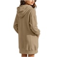 thumbnail image 4 of Xdegoge Kids Girls Long Hoodie Dress Casual Long Sleeve Sweatshirt Tunic Pullover Tops with Henley Buttons and Side Pockets Fall Wear, Size 6-7, 4 of 4