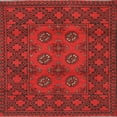 thumbnail image 1 of Ahgly Company Machine Washable Indoor Square Traditional Brown Red Area Rugs, 8' Square, 1 of 7