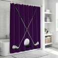 thumbnail image 4 of Polyester Fabric Golf Ball Club Shower Curtain, Sports Abstract Vintage Purple Waterproof Bathtub Curtain Bathroom Decor Set with Hooks 72 x 72 Inches, 4 of 5
