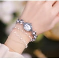 thumbnail image 3 of Fashion Women's Dress Watch Elegant Pearl Oval dial Ladies Bracelet Waterproof Analog Casual Watch, 3 of 8