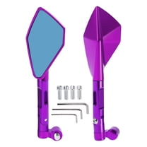 Unique Bargains Motorcycle Rear View Mirrors Bar End Side Mirrors Mount Adjustable Aluminum Alloy 1 Set Purple M8/M10 Prismatic Shape