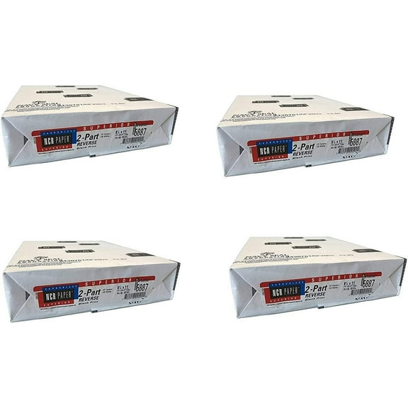 NCR Paper, 5887, Collated 2 Part White, Canary, Letter Size Carbonless Paper Appleton, 250 Count 4 Pack