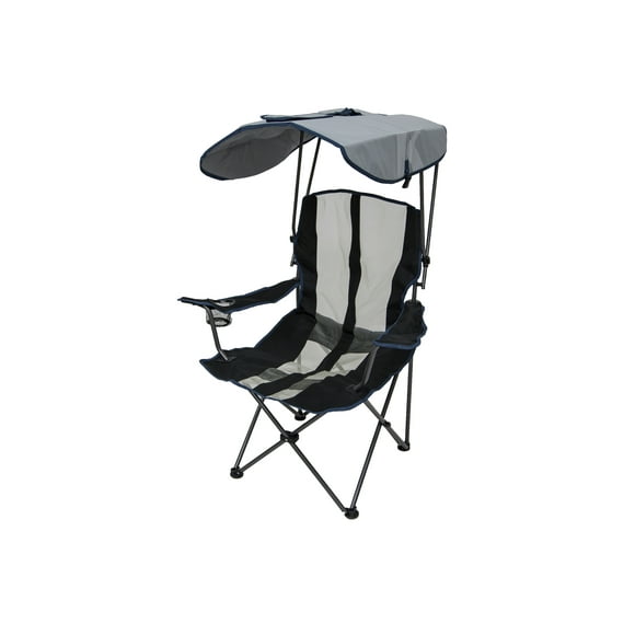 Kelsyus Chaise de Pelouse Pliante de Camping Portable Premium 50+ UPF avec Auvent, Bleu Marine