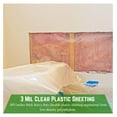 thumbnail image 3 of - Clear Plastic Sheeting - 3 mil - (4' x 100') - Thick Plastic Sheeting, Heavy Duty Polyethylene Drop Cloth Vapor Barrier Covering, 3 of 7