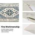 thumbnail image 5 of Merry-XMAS 18 x 18 Boho Outdoor Blue Cream Carpet Pattern Polyester Linen Pillow Cover, 2 Count, 5 of 6