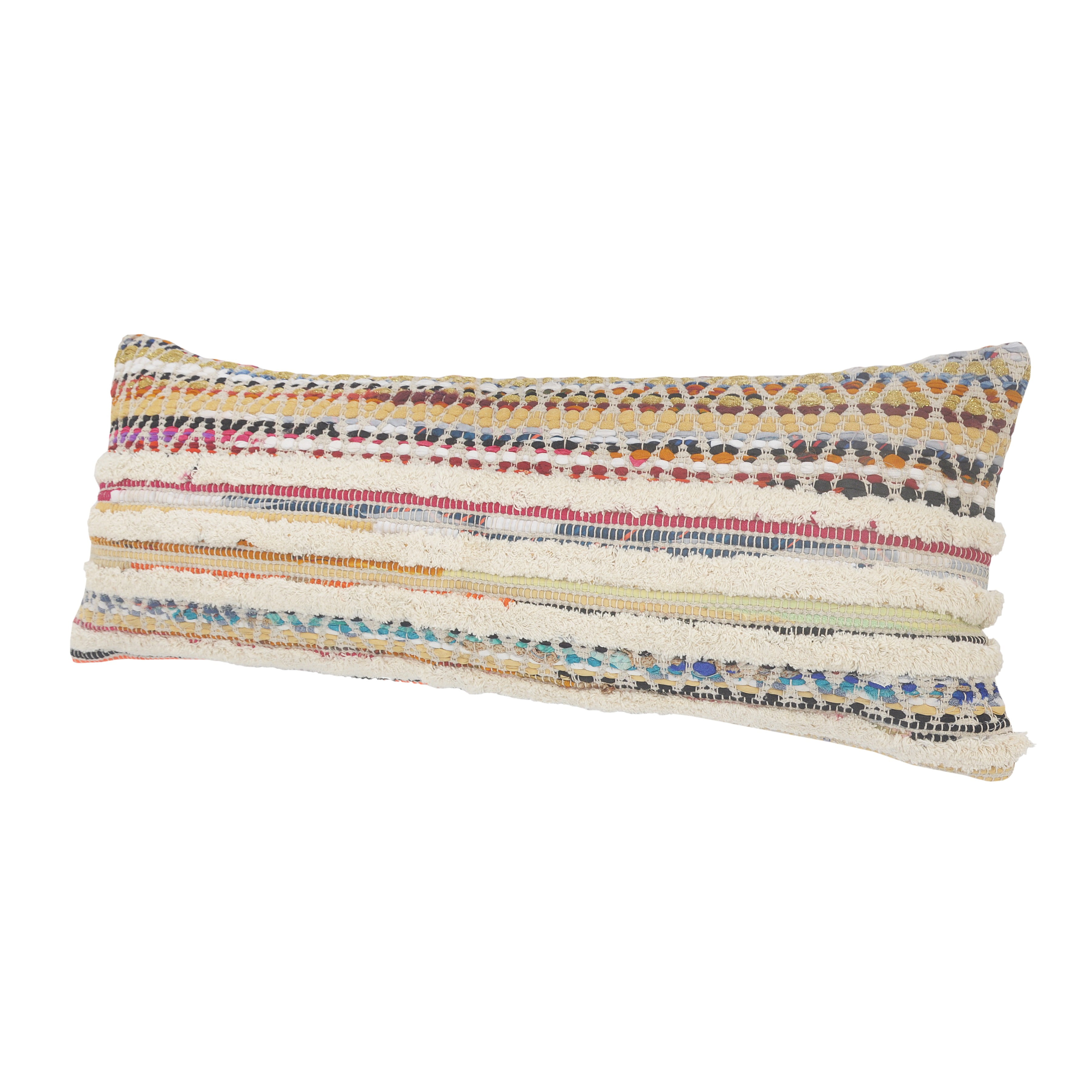 LR Home Nomad 14" x 36" Rainbow Striped Cotton Adult Decorative Throw Pillow