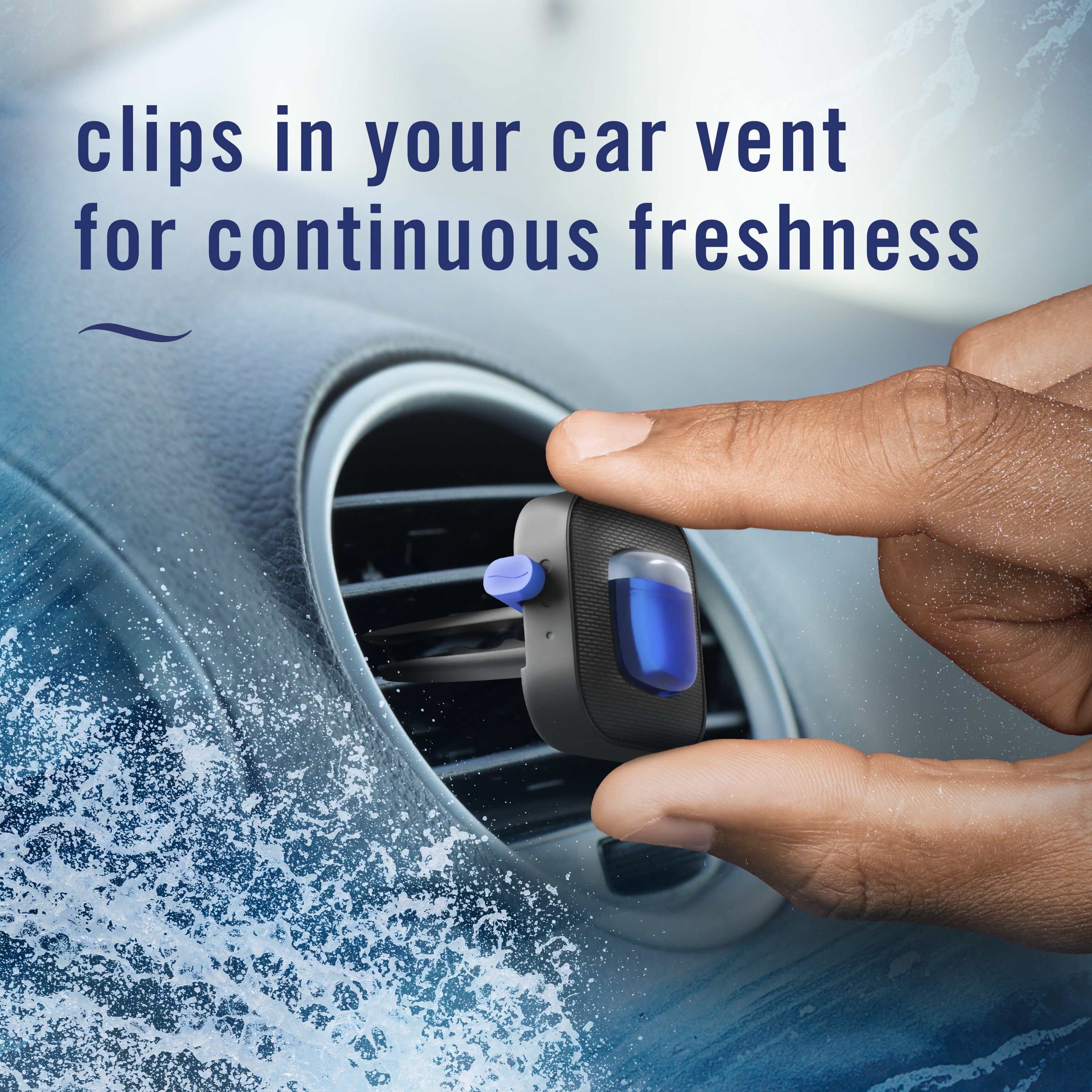 (8 pack) Febreze Car Air Freshener, Odor-Fighting Car Vent Clip, Ocean, 3 Count