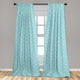 thumbnail image 4 of Ambesonne Expression Curtains, Little One Faces Art, Pair of 28"x63", Pale Blue Teal and Seafoam, 4 of 4