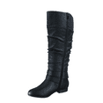thumbnail image 3 of Women's Zipper Knee High Riding Boots Casual Flat Low Heel Winter Boots Shoes ( Black, 6.5), 3 of 5