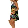 thumbnail image 4 of VBTAPA Summer Dresses for Women Floral Beach Sun Dress Novelty 3D Printed Sleeveless Mini Dresses Multicolor M, 4 of 7