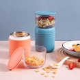 thumbnail image 1 of Taza de desayuno portátil de acero inoxidable 304 con tapa - Taza de sopa aislada de 10 oz, lonchera dividida para oficinistas y estudiantes - Azul o rosa, 1 of 5