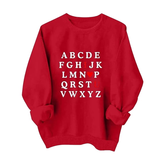 Likimi Kids Toddler Girls Boys Tops Valentine'S Day Letter Print Crew Neck Long Sleeve Winter Warm Pullover Casual Soft T Shirt Red Size 2-3 Years