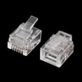 thumbnail image 3 of RJ11 4P4C Plug Jack Telephone Phone Handset Cable Wire Connector Clear 50pcs, 3 of 4