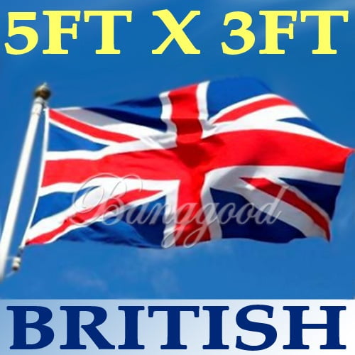 British Union Jack (UK Great Britain) Country Flag: 3x5ft Poly : :  Patio, Lawn & Garden