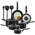 thumbnail image 1 of Juego de utensilios de cocina NutriChef NCCWA13, antiadherentes, 13 piezas, negro, 1 of 7