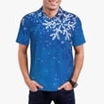 thumbnail image 5 of Yiaed Blue Christmas With SnowflakesPrint Men's Short Sleeve Polo Shirt,Golf Polo for Men Three-Button Golf Shirt Athletic Casual Collared T-Shirt- 4X-Large, 5 of 7