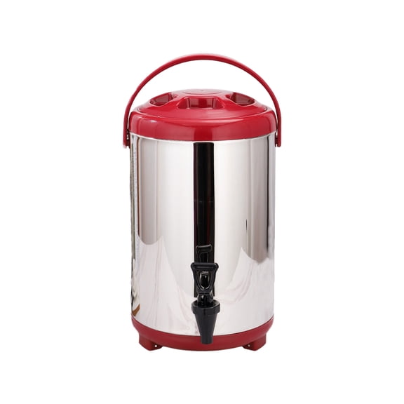 Inteprter Barriles aislantes de acero inoxidable de gran capacidad para almacenamiento de té imprescindibles para los amantes del té Teteras cubierta roja de acero