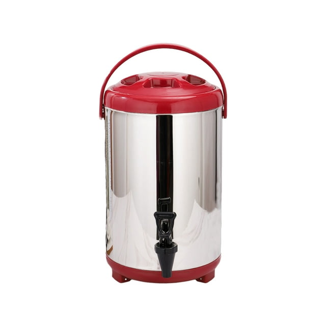 Cateissary Barriles aislantes de acero inoxidable de gran capacidad para almacenamiento de té imprescindibles para los amantes del té Teteras cubierta roja de acero