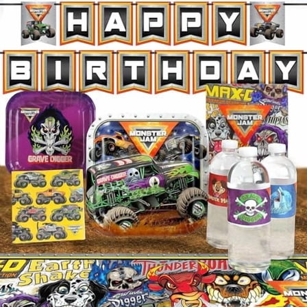Monster Jam (Standard Party Pack for 24 Guests): Fuel the Fun with Decorations, Favors & Games!$$Home Decor, Kitchen, & Other