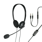 onn. 3.5 mm PC Stereo Headset with Built-in Microphone, Black