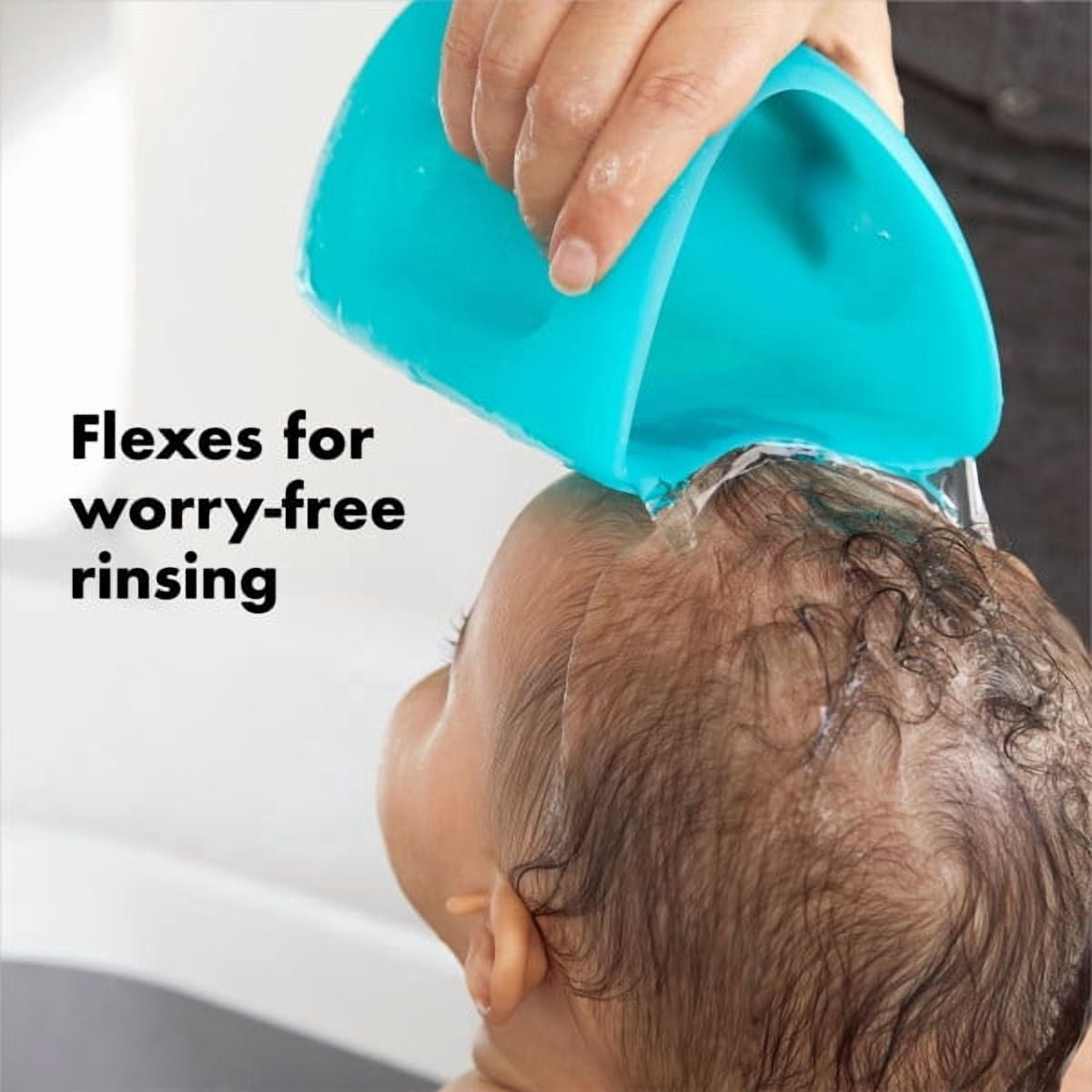 OXO Tot Plastic Shampoo Rinser and Bath Toy Storage Cup, Teal