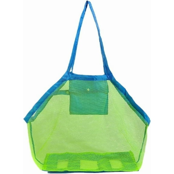 LQQBOX Mesh Beach Bag - Foldable Large Storage Bag, Classic Mesh Toy Tote for Beach, Clothes, Towels, Shells