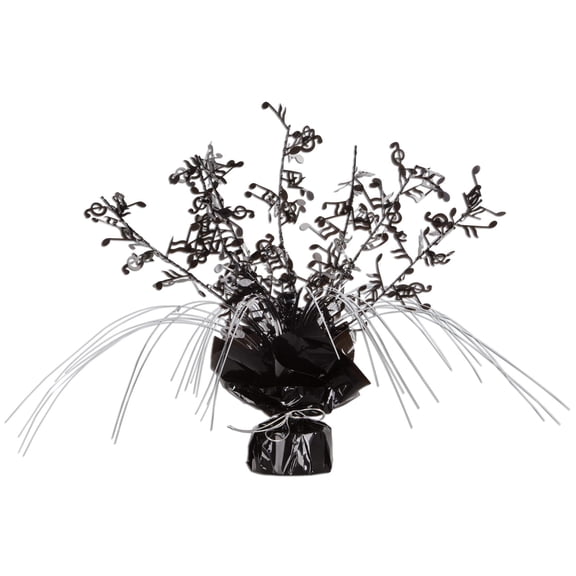Beistle Musical Note Gleam 'N Spray Centerpiece (Case of 12) black & silver