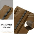 thumbnail image 5 of Compatible with Samsung Galaxy Z Fold 5 5G Case with S Pen Holder,Built-in Screen Protector Hinge Protection Shockproof Detachable Pen Holder Wallet Case for Samsung Galaxy Z Fold 5 Brown, 5 of 14
