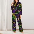 thumbnail image 2 of Sikiie Neon Mardi Gras Women's Long-Sleeve Shirt and Full-Length Bottom Pajama Set (s-xxl)-XX-Large, 2 of 7